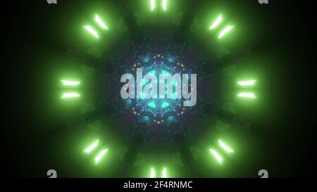 Illustration 3d du tunnel SCI fi Neon Banque D'Images