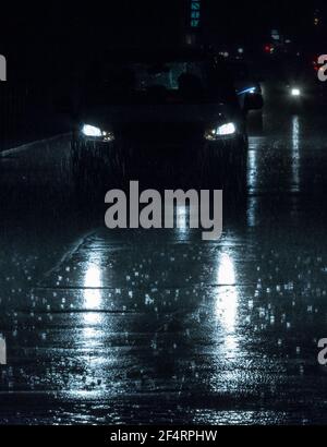 Mouvement mystique sur une nuit pluvieuse Banque D'Images