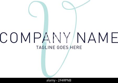 Modèle élégant et moderne avec logo Bold Letter V Illustration de Vecteur