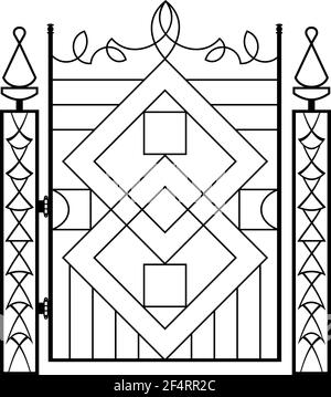 Illustration du vecteur de pilier de grille en fer forgé Illustration de Vecteur