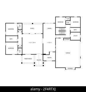 Architectes, concept d'ingénieur. Plan de croquis du projet architectural de l'appartement Illustration de Vecteur