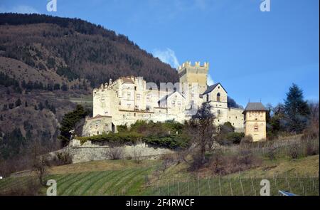 Castel Coira - Churburg dans le sud du Tyrol, Italie, près de la frontière suisse et autrichienne. Banque D'Images