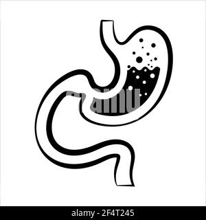 Icône d'estomac, icône de gastroentérologie Illustration d'art vectoriel Illustration de Vecteur