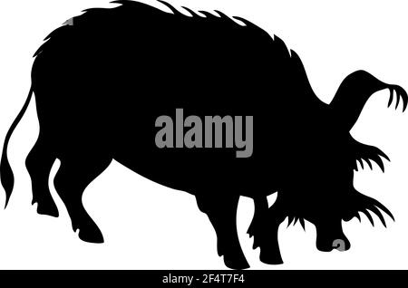 Silhouette de cochon élancée au pinceau. Lignes lisses et propres. Silhouette haute et détaillée. Illustration vectorielle. Illustration de Vecteur