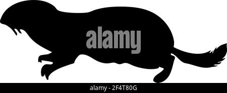 Silhouette de gopher tacheté. Lignes lisses et propres. Silhouette de gopher à haut niveau de détail. Illustration vectorielle. Illustration de Vecteur