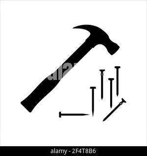 Hammer Nail Icon Design Vector Art Illustration Illustration de Vecteur