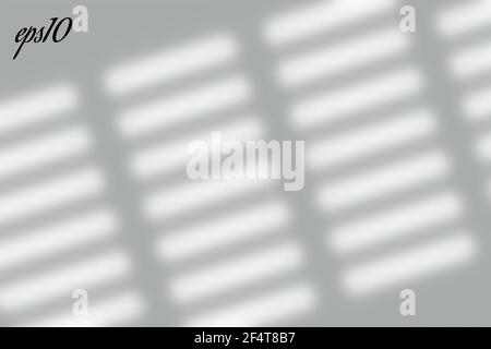 Ombre réaliste de la fenêtre. Multiplier l'effet de superposition. Lumière d'ombre longue sur le mur ou le sol. Mesh gradient scènes d'éclairage naturel. Perforation de Jalousie Illustration de Vecteur