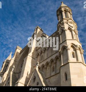 ST. ALBANS, ROYAUME-UNI - 19 novembre 2017 : un détail de l'impressionnante architecture normande de la cathédrale Saint-Albans à Saint-Albans, en Angleterre. Banque D'Images