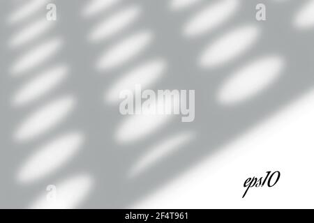 Ombre réaliste de la fenêtre. Multiplier l'effet de superposition. Lumière d'ombre longue sur le mur ou le sol. Mesh gradient scènes d'éclairage naturel. Perforation du cercle Illustration de Vecteur