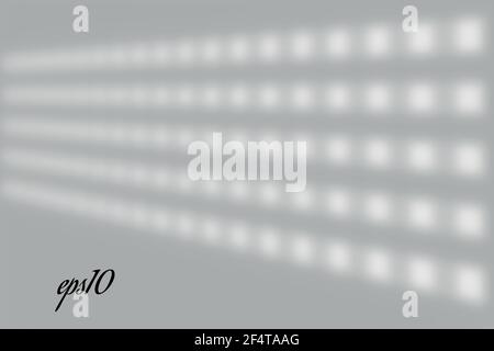 Ombre réaliste de la fenêtre. Multiplier l'effet de superposition. Lumière d'ombre longue sur le mur ou le sol. Mesh gradient scènes d'éclairage naturel. Perforation de Jalousie Illustration de Vecteur