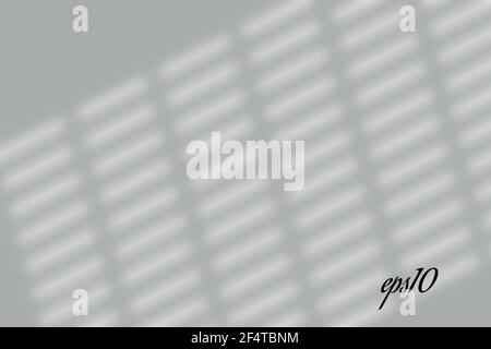 Ombre réaliste de la fenêtre. Multiplier l'effet de superposition. Lumière d'ombre longue sur le mur ou le sol. Mesh gradient scènes d'éclairage naturel. Perforation de Jalousie Illustration de Vecteur