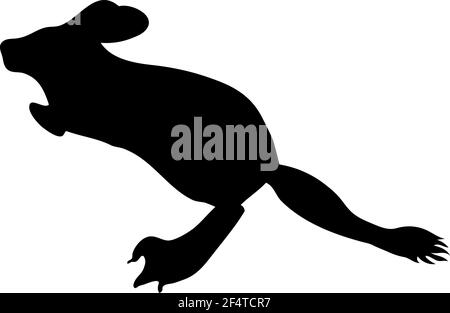 Silhouette de Jerboa. Lignes lisses et propres. Silhouette de Jerboa très détaillée. Illustration vectorielle. Illustration de Vecteur