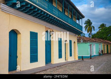 Cuba, Trinidad, Plaza Mayor, Galeria de Arte Banque D'Images