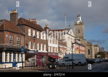 Le centre de Blandford Forum, Dorset au Royaume-Uni, pris le 26 octobre 2020 Banque D'Images