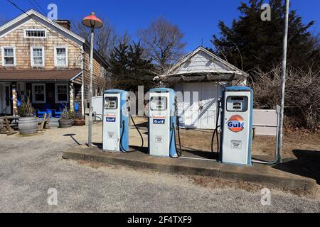 Anciennes pompes à gaz East Hampton long Island New York Banque D'Images