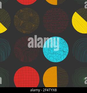 Motif sans couture avec cercles et formes abstraits. Illustration de Vecteur
