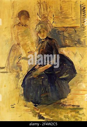 Berthe Morisot - Auto-portrait avec Julie Study 1887 Banque D'Images