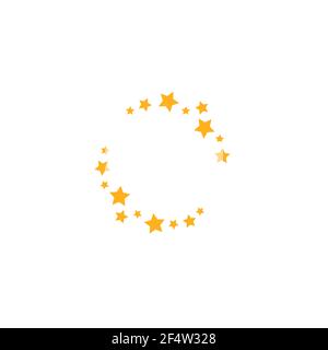 Étiquette ronde dorée avec étoiles. Meilleure couronne de prix sur fond blanc. Label de cercle étoilé pour le texte. Fond vectoriel pour carte, invité Illustration de Vecteur