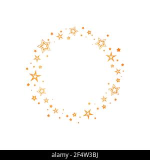 Étiquette ronde dorée avec étoiles. Meilleure couronne de prix sur fond blanc. Label de cercle étoilé pour le texte. Fond vectoriel pour carte, invité Illustration de Vecteur