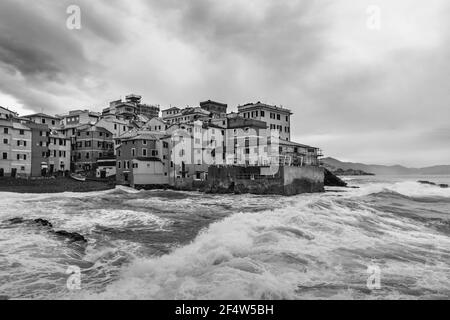 Boccadasse vieux village de marins de la ville de Gênes, Italie Banque D'Images