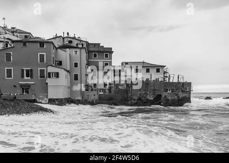 Boccadasse vieux village de marins de la ville de Gênes, Italie Banque D'Images