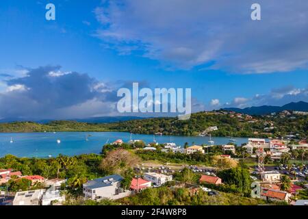 Les trois-Ilets, Martinique, FWI - vue aérienne de la Pointe du bout Banque D'Images