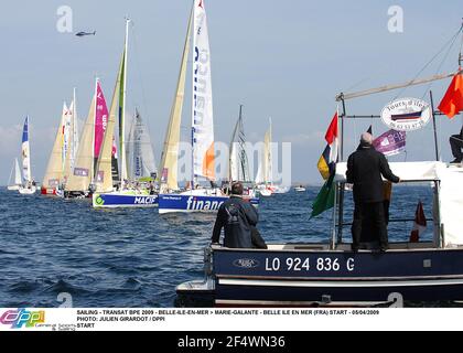 VOILE - TRANSAT BPE 2009 - BELLE-ILE-EN-MER > MARIE-GALANTE - BELLE ILE EN MER (FRA) DÉBUT - 05/04/2009 PHOTO: JULIEN GIRARDOT / DPPI DÉBUT Banque D'Images