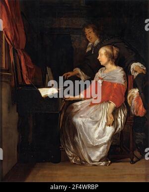 Gabriel Metsu - joueur Virginie C 1661 Banque D'Images