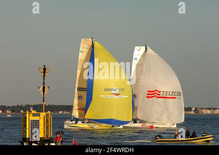 VOILE - COURSE TRANSATLANTIQUE - LA SOLIDARITÉ DU CHOCOLAT - SAINT NAZAIRE (FRA) - 18/10/09PHOTO : JULIEN GIRARDOT / DPPI START - TELECOM ITALIA AND APART CITY Banque D'Images