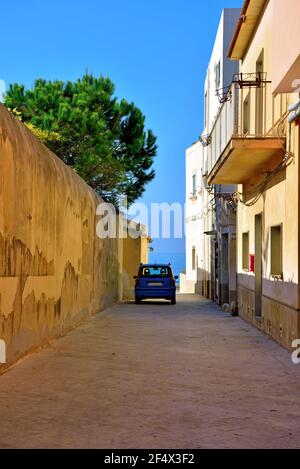 Ruelles sur la mer à donnalucata Ragusa Sicile Italie Banque D'Images