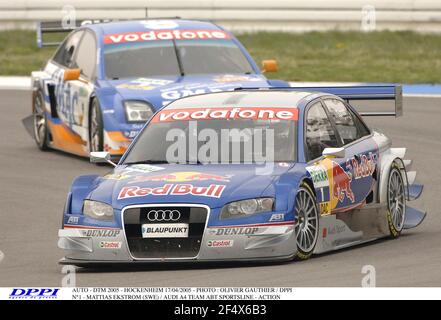 AUTO - DTM 2005 - HOCKENHEIM 17/04/2005 - PHOTO : OLIVIER GAUTHIER / DPPI N°1 - MATTIAS EKSTROM (SWE) / AUDI A4 ÉQUIPE ABT SPORTSLINE - ACTION Banque D'Images