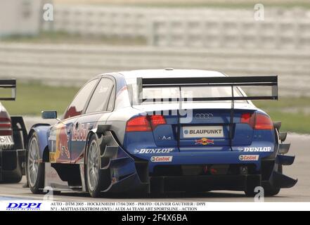 AUTO - DTM 2005 - HOCKENHEIM 17/04/2005 - PHOTO : OLIVIER GAUTHIER / DPPI N°1 - MATTIAS EKSTROM (SWE) / AUDI A4 ÉQUIPE ABT SPORTSLINE - ACTION Banque D'Images