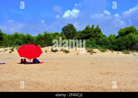 sampieri plage Ragusa Sicile Italie Banque D'Images