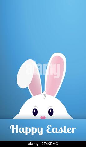 Lapin de Pâques aux joues épaisses et joyeuses fêtes - Vector illustration Illustration de Vecteur