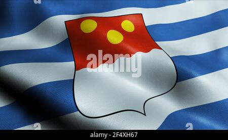 3D Illustration d'un drapeau de la ville de Tbilissi qui agite la Géorgie Banque D'Images