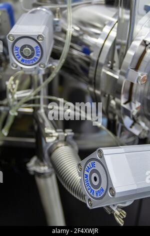 technologie de vanne à vide élevé chambre à vide scientifique dans la recherche et Laboratoire de développement Banque D'Images