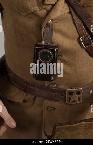 Acteur masculin sous la forme d'un officier du major de l'Armée rouge pendant la Seconde Guerre mondiale Banque D'Images