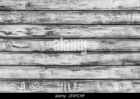 Texture de clôture en bois peint en noir et blanc avec motifs abstraits, décoration, design intérieur panneaux surface en planche arrière-plan. Banque D'Images