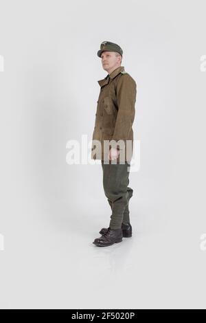 Acteur masculin dans l'uniforme militaire d'hiver d'un soldat allemand, la période 1941-1945, la Seconde Guerre mondiale Banque D'Images