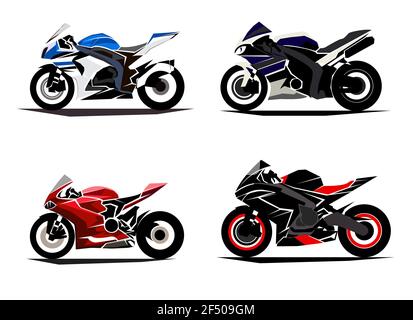 Moto sport moto technic dessin. vector icon Illustration de Vecteur