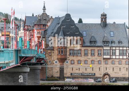 Architecture dans la vallée de la Moselle, Traben-Trarbach, Allemagne Banque D'Images