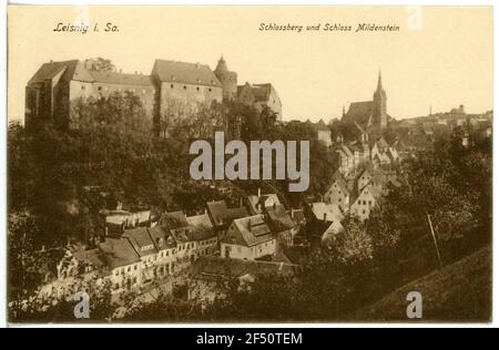 Schloßberg et Mildenstein Leisnig fermé. Schlossberg et le château de Mildenstein Banque D'Images