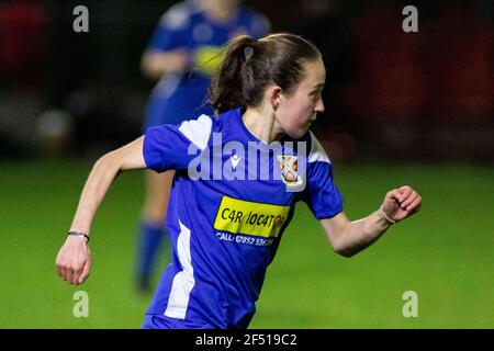 Cyncoed v Abergavenny au USW Sports Park dans la Welsh Premier Women's League le 23 mars 2021. Crédit : Lewis Mitchell/YCPD Banque D'Images