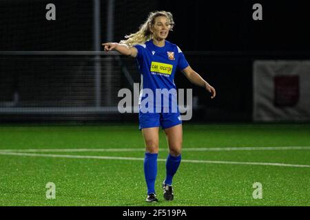 Cyncoed v Abergavenny au USW Sports Park dans la Welsh Premier Women's League le 23 mars 2021. Crédit : Lewis Mitchell/YCPD Banque D'Images