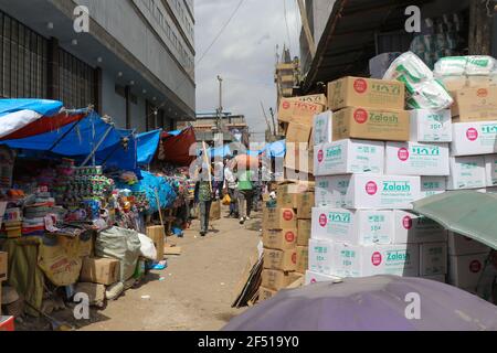 Le marché d'Addis Abeba, Éthiopie Banque D'Images