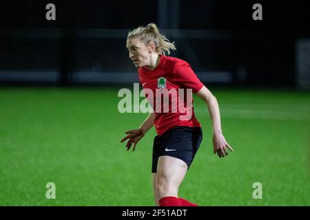 Cyncoed v Abergavenny au USW Sports Park dans la Welsh Premier Women's League le 23 mars 2021. Crédit : Lewis Mitchell/YCPD Banque D'Images