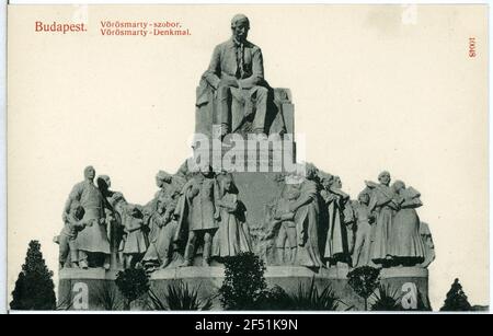 Vörösmarty - monument de Budapest. Vörösmarty-Denk (1908) Banque D'Images