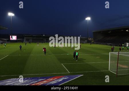 NORTHAMPTON, ANGLETERRE. 23 MARS : une vue générale de l'intérieur du stade est vue avant le match de la Sky Bet League 1 entre Northampton Town et Oxford United au PTS Academy Stadium, Northampton, le mardi 23 mars 2021. (Crédit : James HolyOak | MI News) crédit : MI News & Sport /Alay Live News Banque D'Images