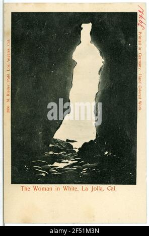 La femme de White la Jolla. La femme en blanc Banque D'Images