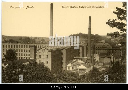 Tissage mécanique des oiseaux et moulin à papier Lunzenau. Tissage mécanique des oiseaux U. Usine de papier Banque D'Images